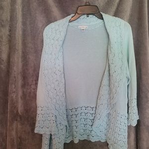 Croft & Barrow open front cardigan. Light blue, knited, size 2X